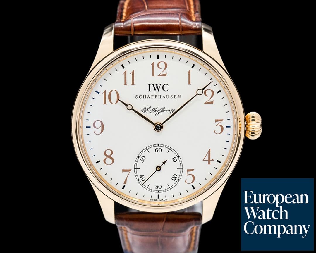 Image of IWC Portuguese F.A. Jones Hand-Wound 18K Rose Gold White Dial