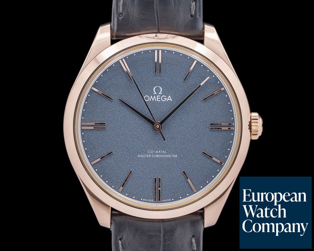 Image of Omega De Ville Tresor 18K Sedna Gold Domed Gray Enamel Dial