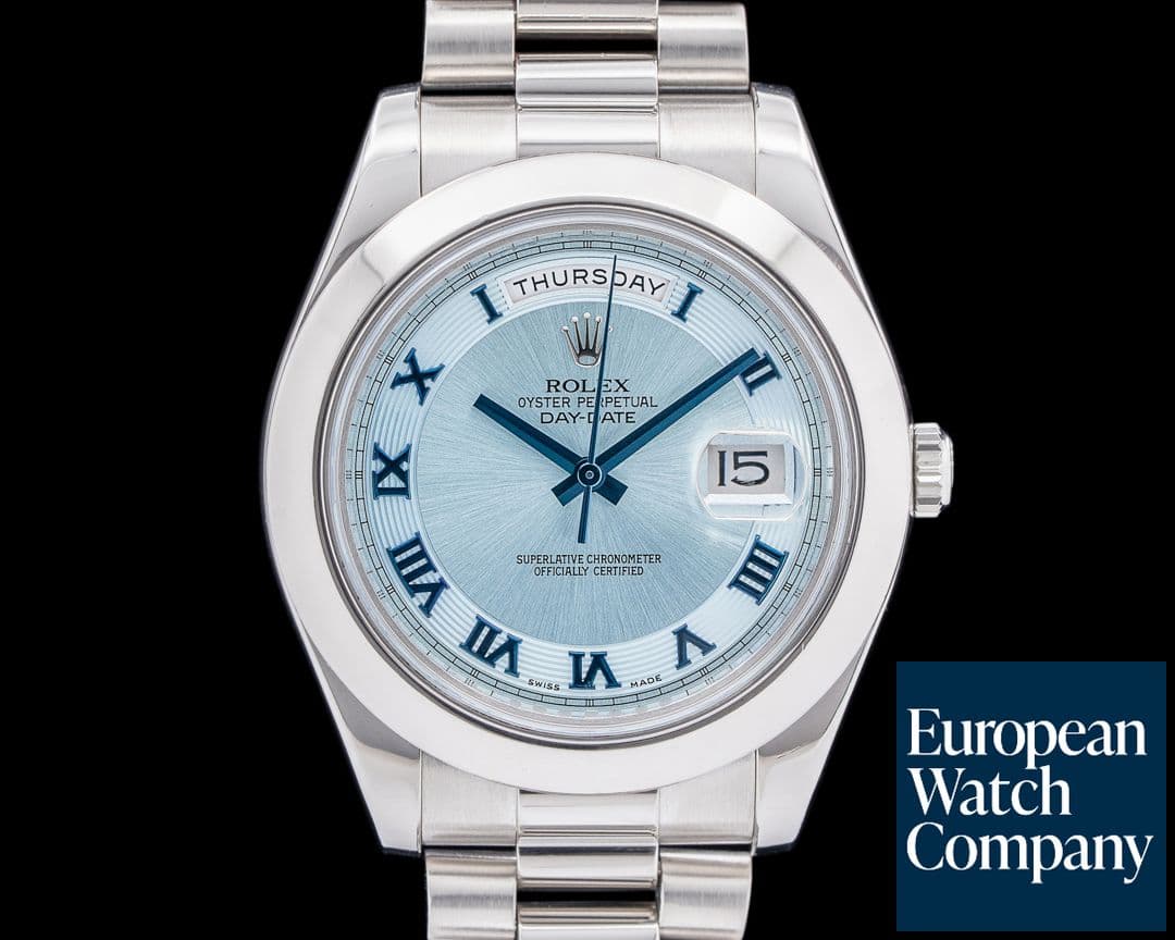 Image of Rolex 218206 Day-Date II President Platinum Ice Blue Roman Dial