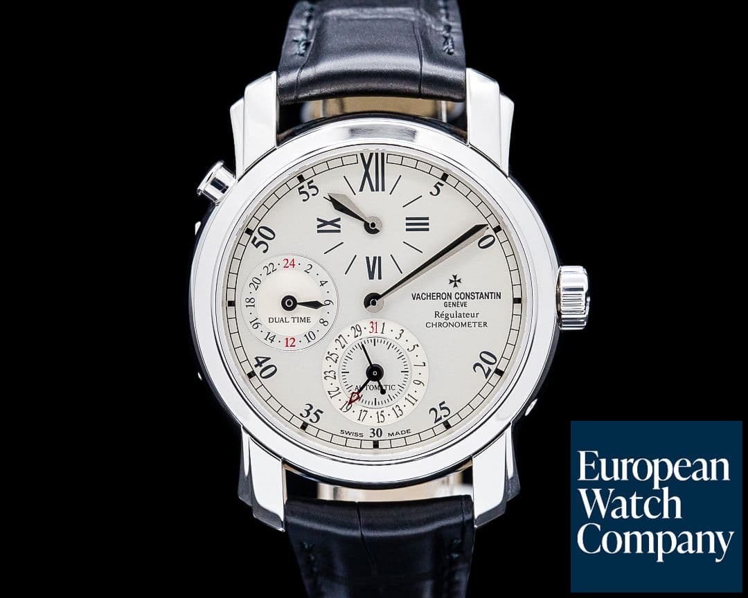 Image of Vacheron Constantin 42005 Malte Dual Time Regulator 18K White Gold Silver Dial
