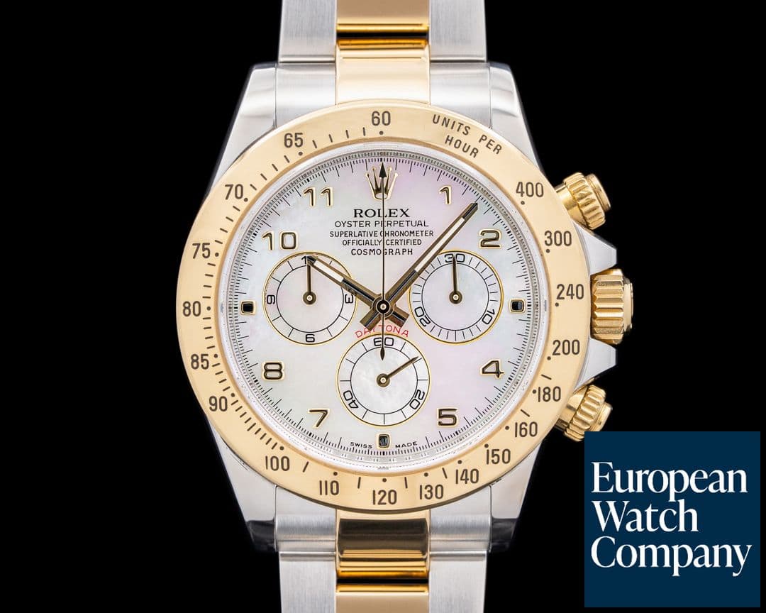 Image of Rolex 116523 Daytona 18K Yellow Gold / SS Mother of Pearl Arabic Dial