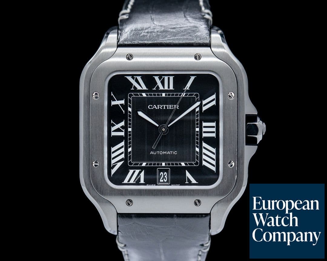 Image of Cartier WSSA0039 Santos de Cartier Large SS DLC Black Dial
