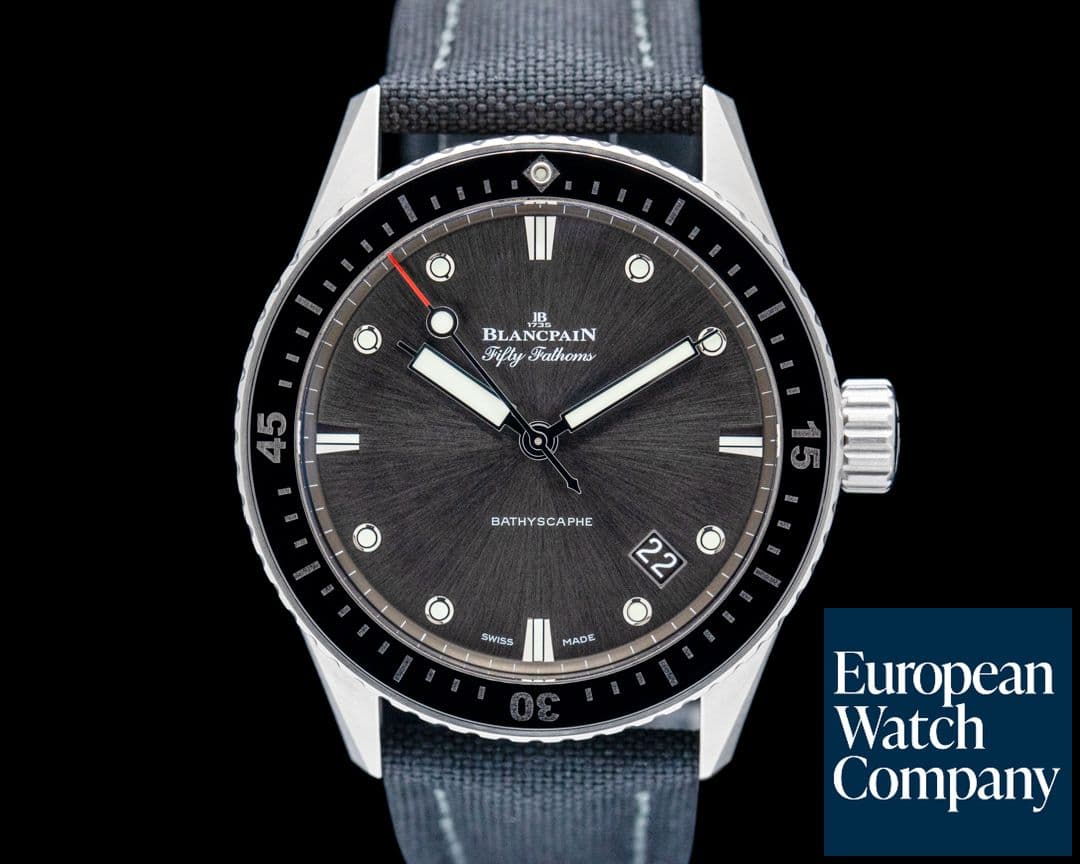 Image of Blancpain Fifty Fathoms Bathyscaphe SS Gray Sunburst Dial