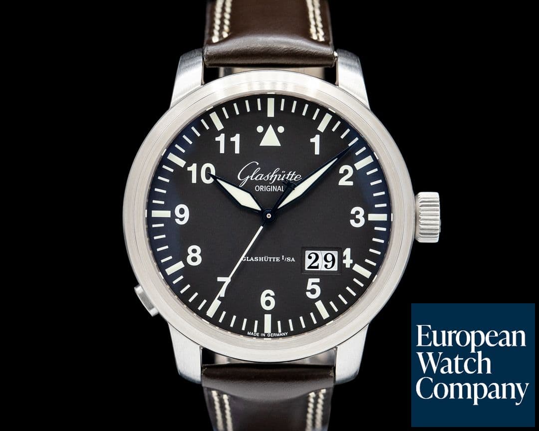 Image of Glashutte Original Senator Navigator Panorama Date SS Black Dial