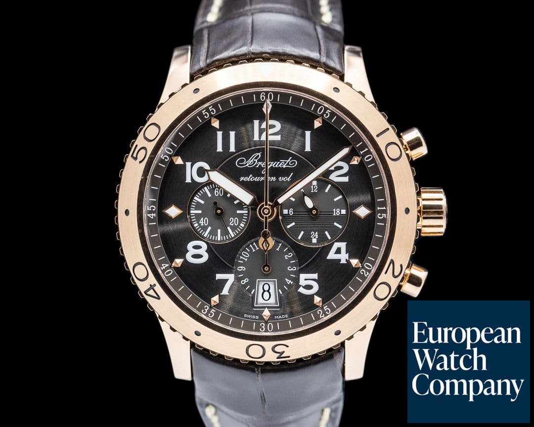 Image of Breguet 3810BR Type XXI Flyback Chronograph 18K Rose Gold Gray Dial