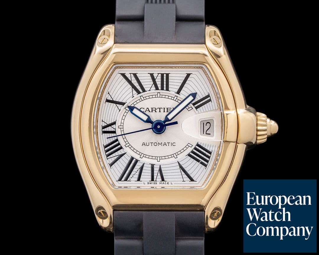 Image of Cartier WA125183 Roadster 18K Yellow Gold Silver Dial