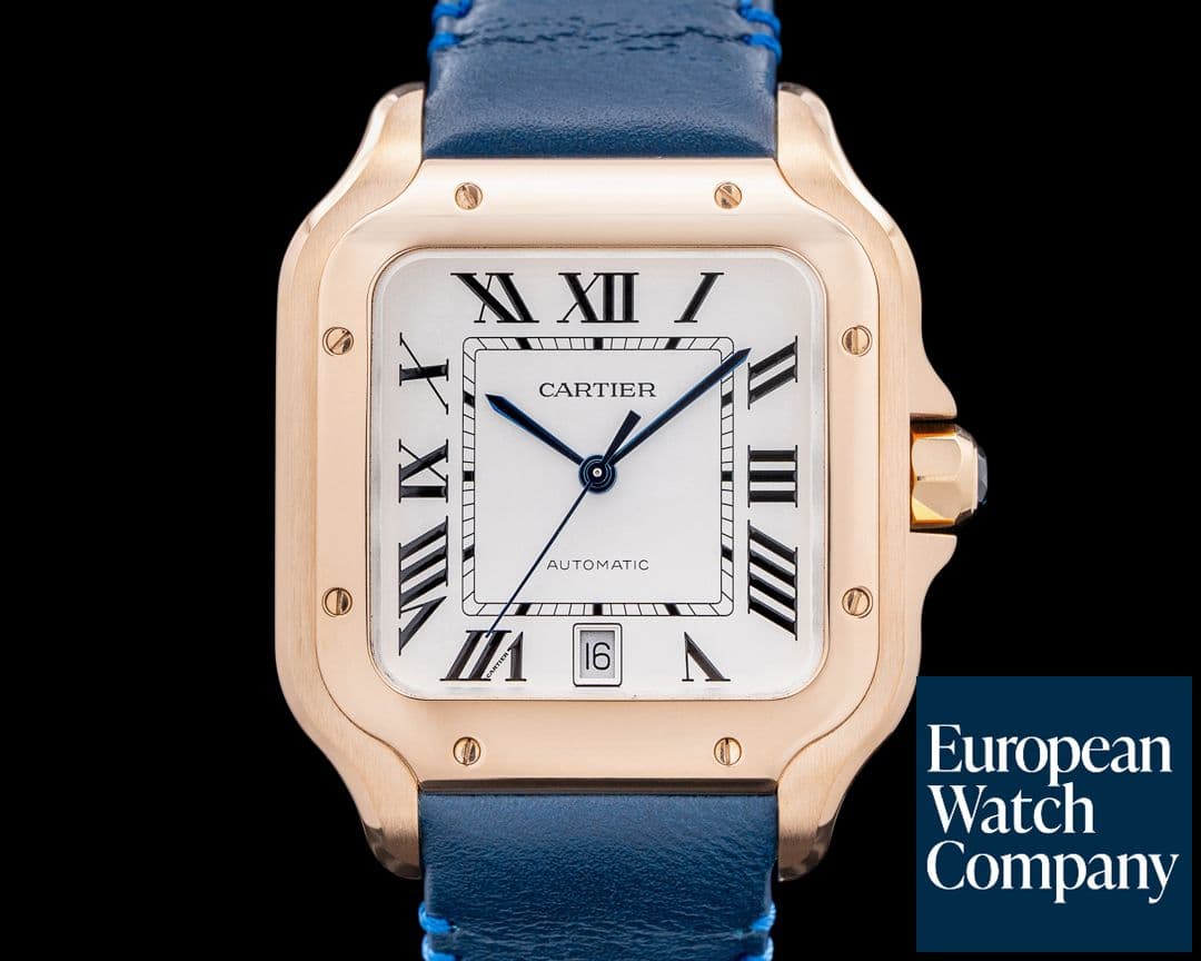 Image of Cartier WGSA0019 Santos de Cartier Large 18K Rose Gold Silver Dial 2024