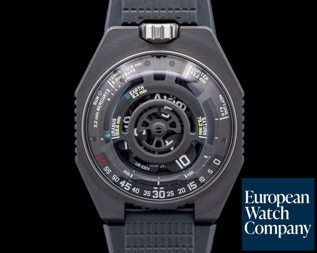 Image of URWERK UR-100 LS Light Speed Carbotech Black Skeleton Dial