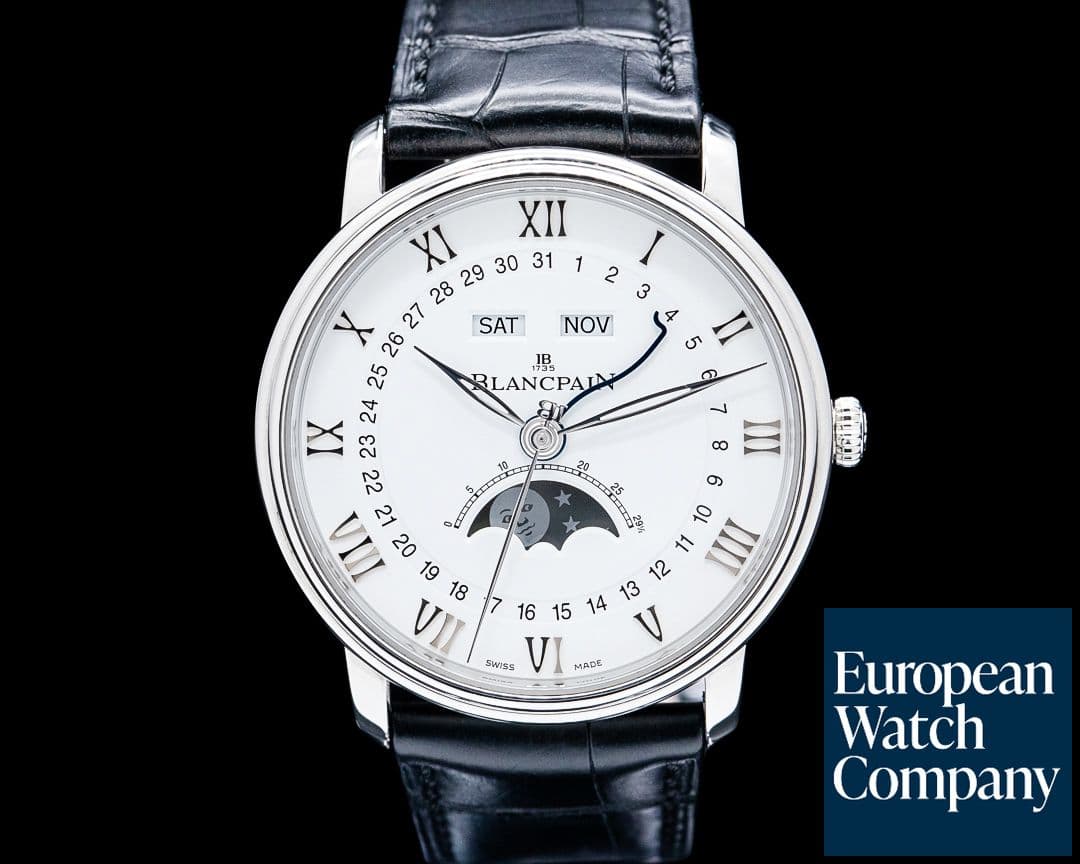 Image of Blancpain 6654 Villeret Complete Calendar SS White Dial