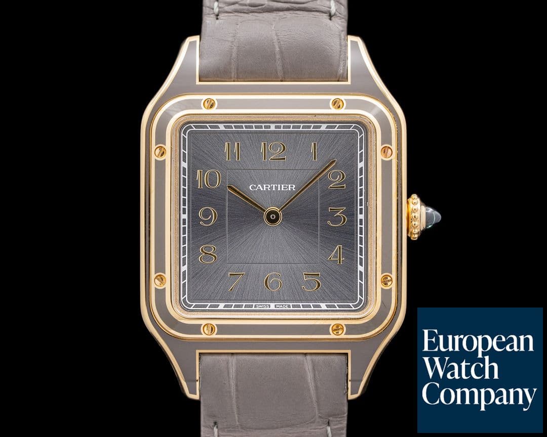 Image of Cartier WGSA0097 Santos-Dumont Large 18K Yellow Gold Gray Dial