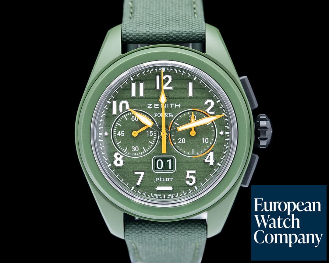 Image of Zenith Pilot Big Date Flyback Porter Green Ceramic 2024 LIMITED