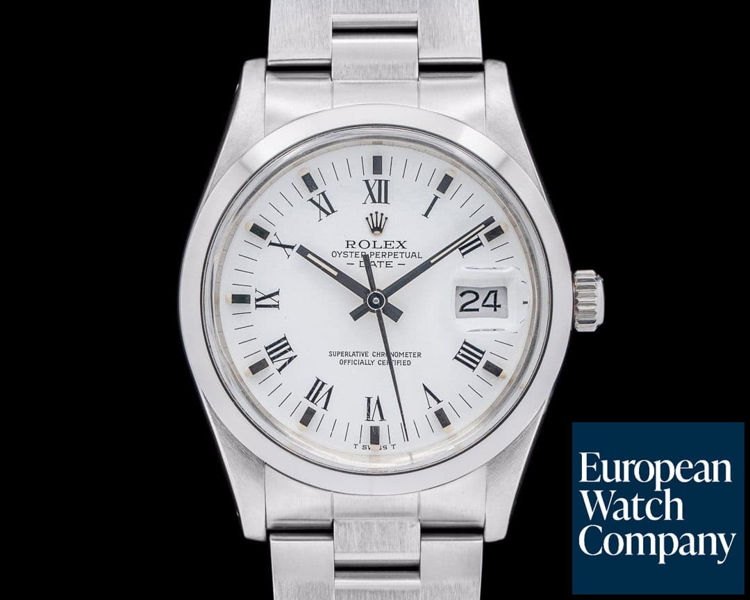 Image of Rolex 15000 Oyster Perpetual Date SS White Roman Numeral Dial Circa. 1982