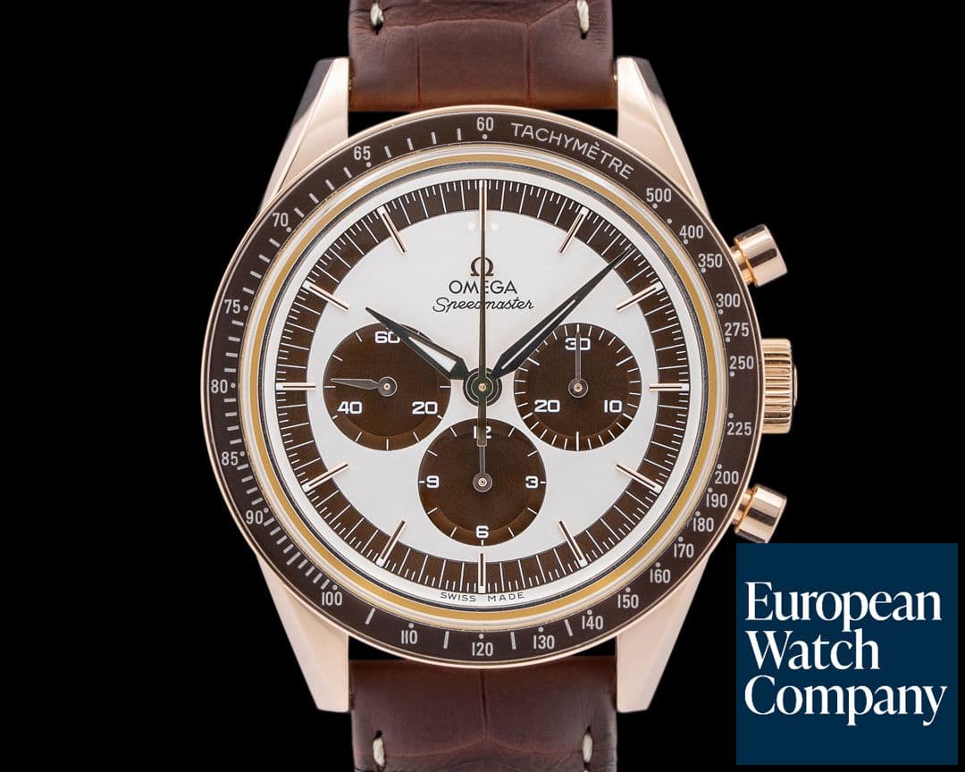 Image of Omega Speedmaster Anniversary 18K Sedna Gold Opaline Silver Dial