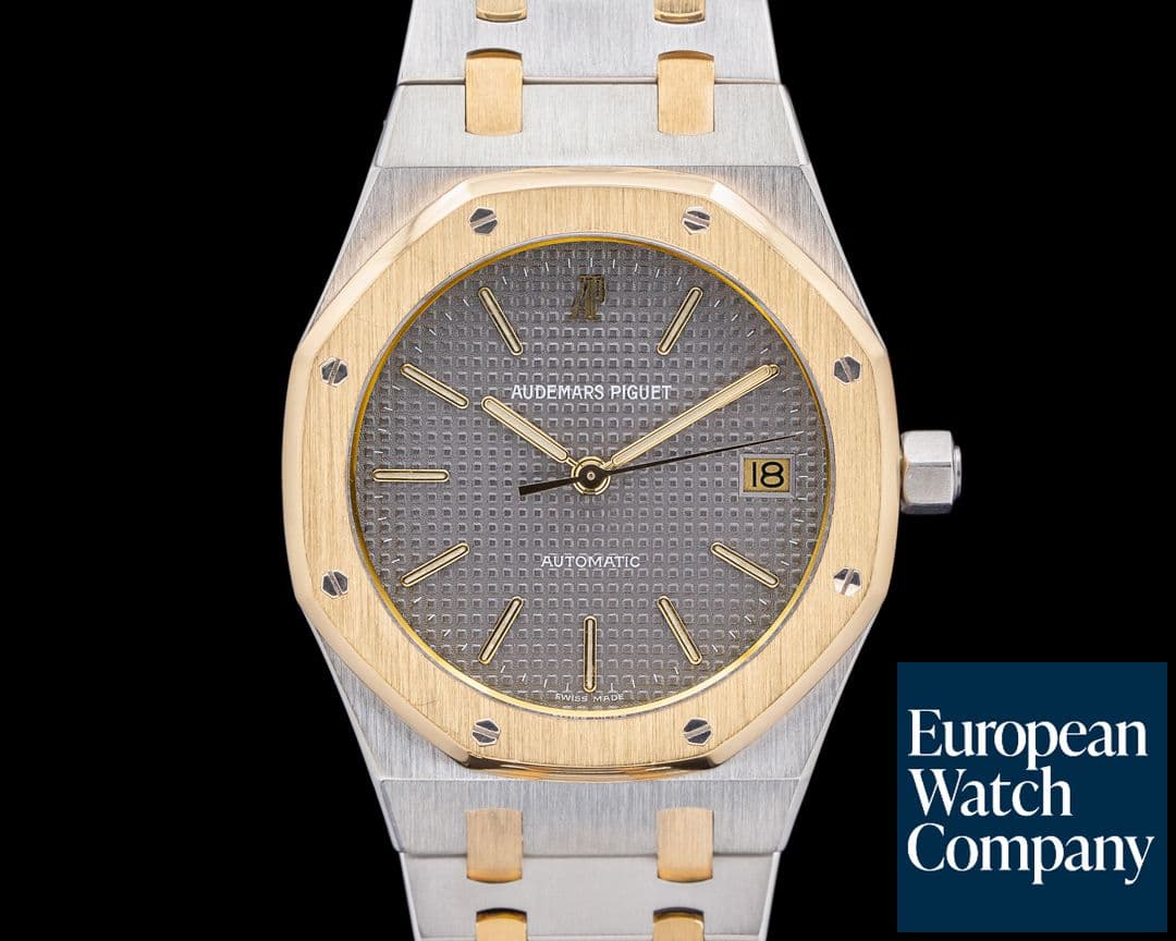 Image of Audemars Piguet 14700SA Royal Oak 18K Yellow Gold / SS Gray Tapisserie Dial
