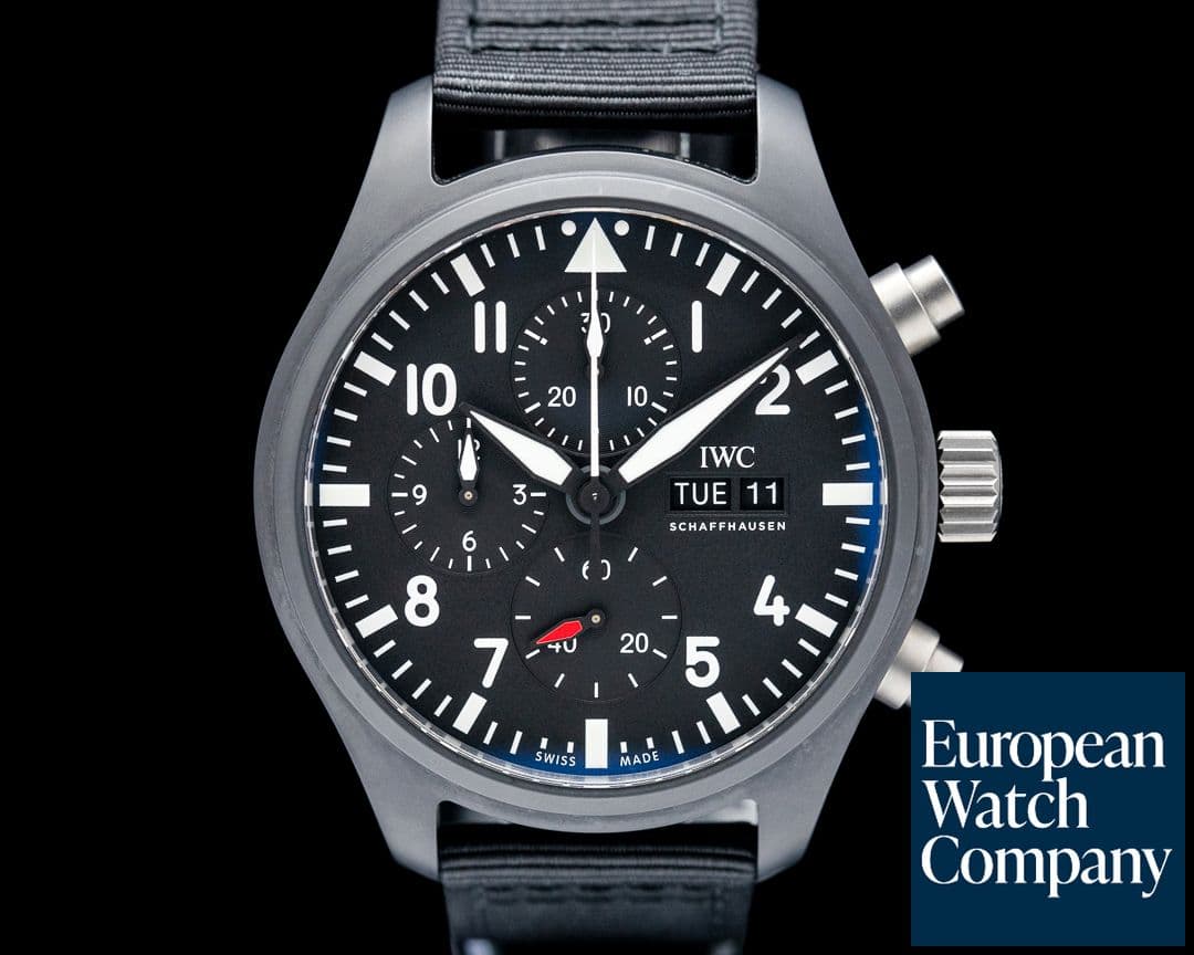 Image of IWC IW389101 Top Gun Chronograph Black Ceramic Black Dial
