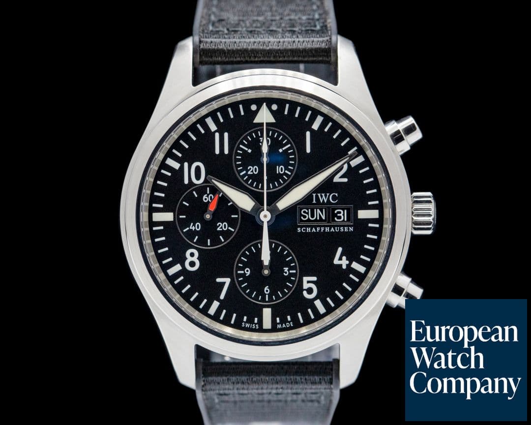 Image of IWC IW371701 Pilot Chronograph SS Black Dial