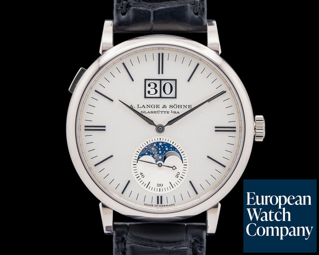 Image of A. Lange and Sohne 384.026 Saxonia Moon Phase 18K White Gold Silver Dial