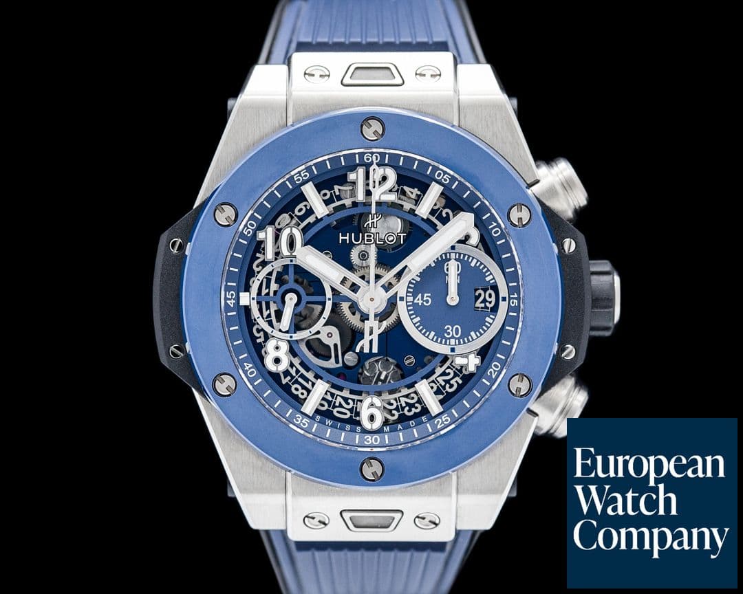 Image of Hublot Big Bang Unico Titanium Blue Ceramic Skeleton Dial