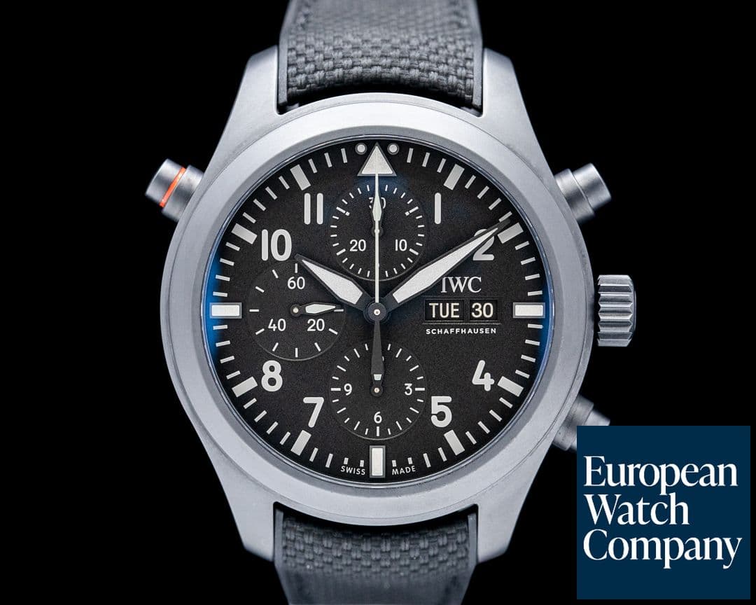 Image of IWC Pilot's Watch Double Chronograph TOP GUN Ceratanium Black Dial