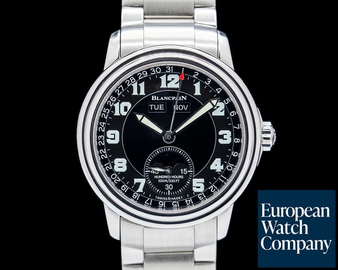 Image of Blancpain 2763 Leman Complete Calendar Moonphase SS Black Dial