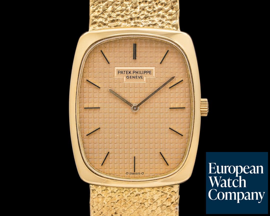 Image of Patek Philippe 3567 Ellipse 18K Yellow Gold Integrated Bracelet Champagne Dial