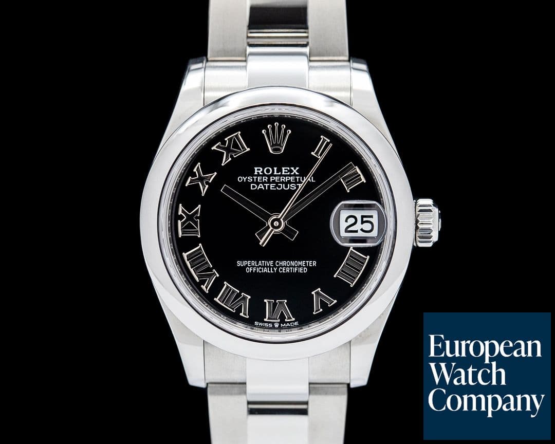 Image of Rolex 278240 Datejust 31 SS Black Roman Dial FULL SET