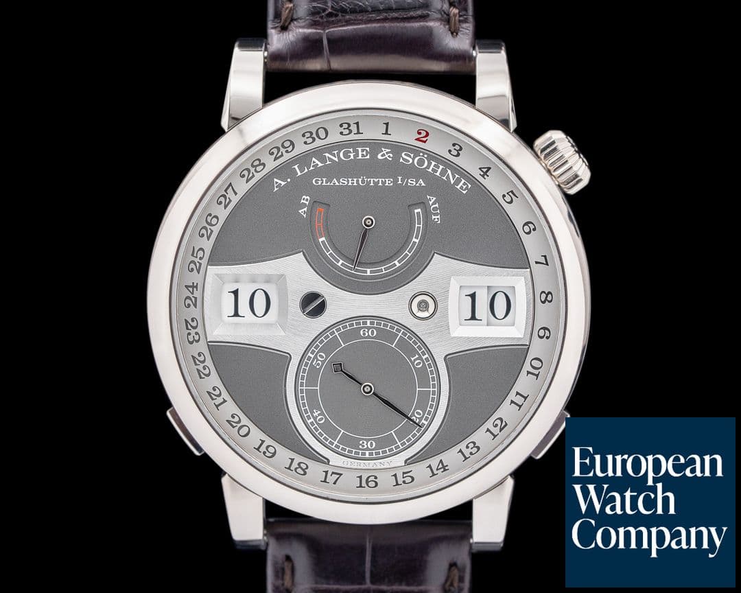 Image of A. Lange and Sohne 148.038 Zeitwerk Date 18K White Gold Gray Dial
