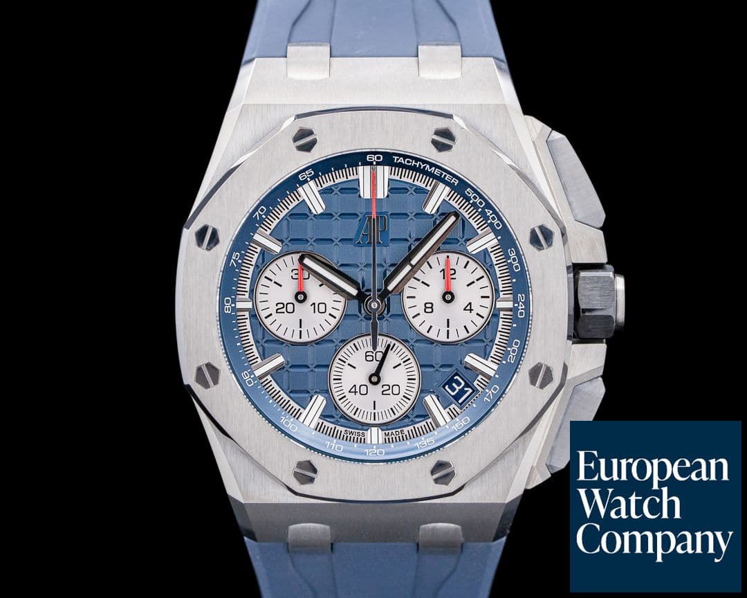Image of Audemars Piguet 26420TI Royal Oak Offshore Titanium Blue Mega Tapisserie Dial