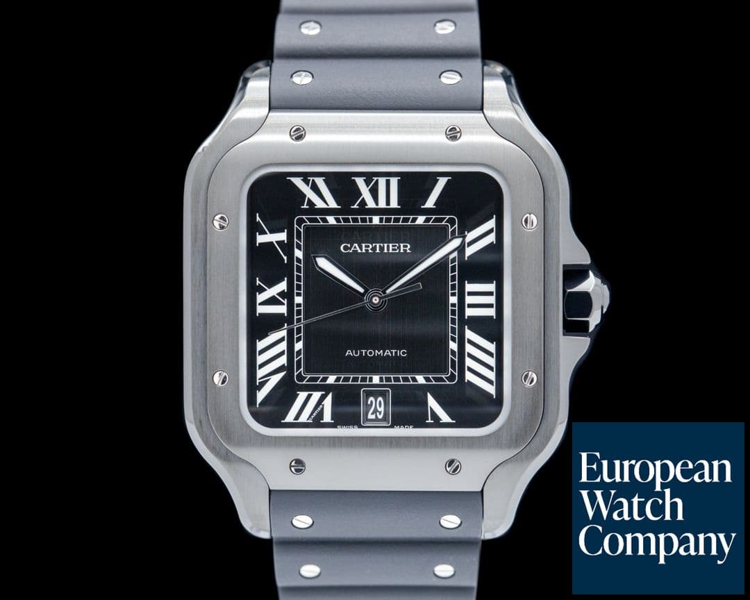 Image of Cartier WSSA0039 Santos de Cartier Large ADLC Steel Black Dial