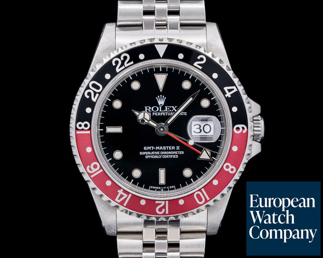 Image of Rolex GMT Master II 16710 "Coke" SS Jubilee Black Dial
