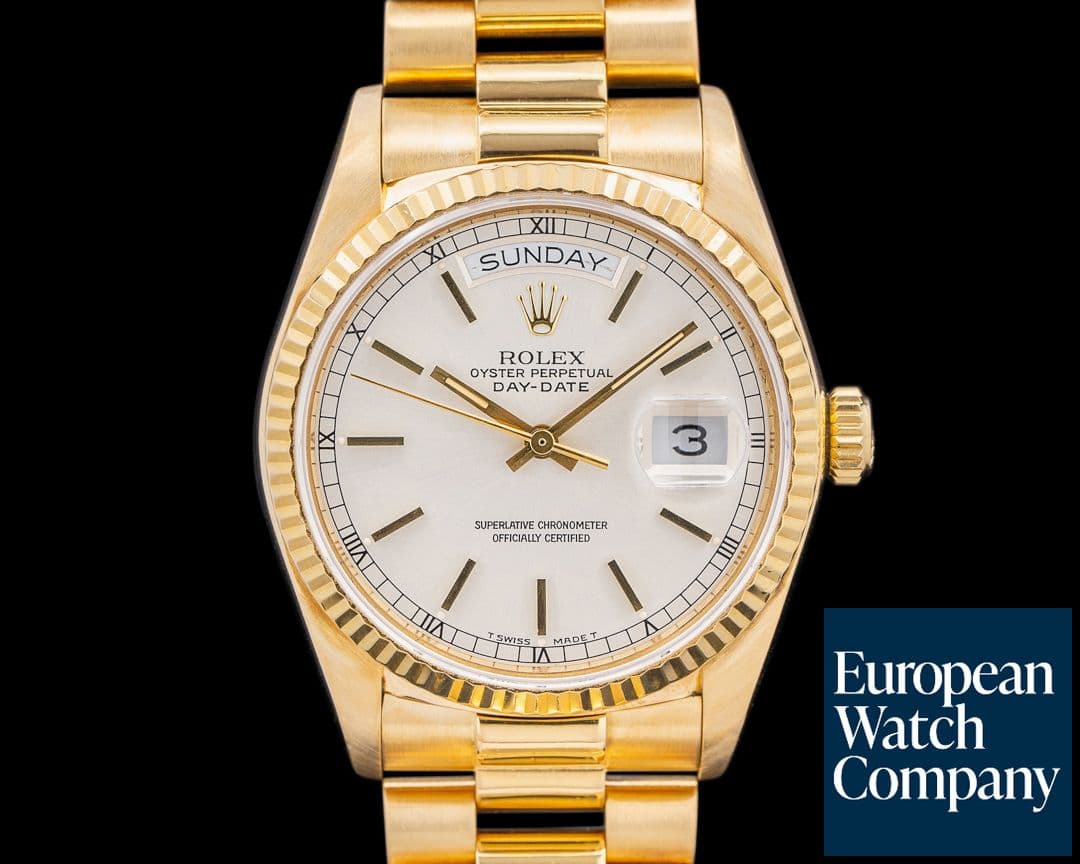 Image of Rolex 18038 Day-Date 18K Yellow Gold Silver Dial