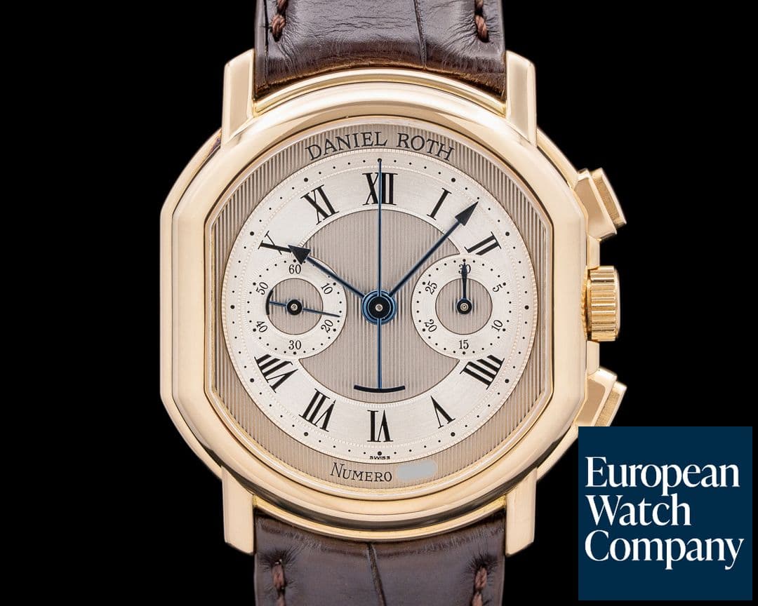 Image of Daniel Roth 2147BB Chronograph Lemania 18K WG Silver Guilloche Dial RARE