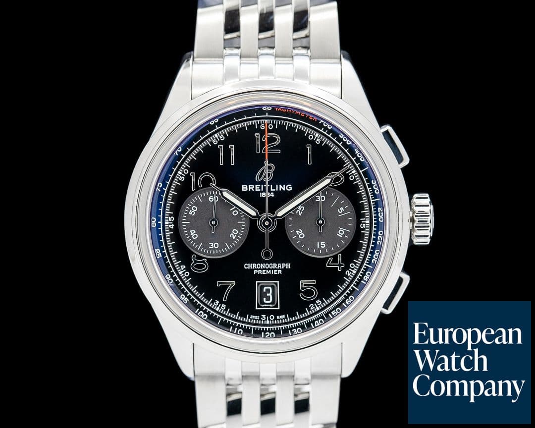 Image of Breitling AB0145 Premier B01 Chronograph 42 SS Black Dial