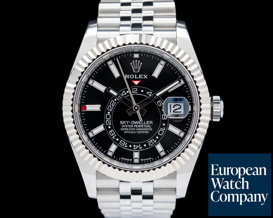 Image of Rolex 336934 Sky-Dweller Jubilee SS / 18K White Gold Black Dial FULL SET