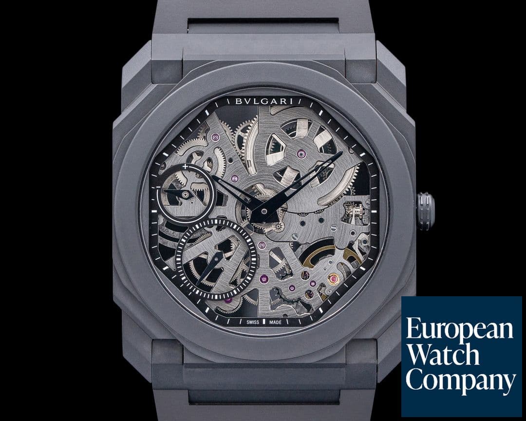 Image of Bulgari 103126 Octo Finissimo Ceramic Skeleton Black Dial