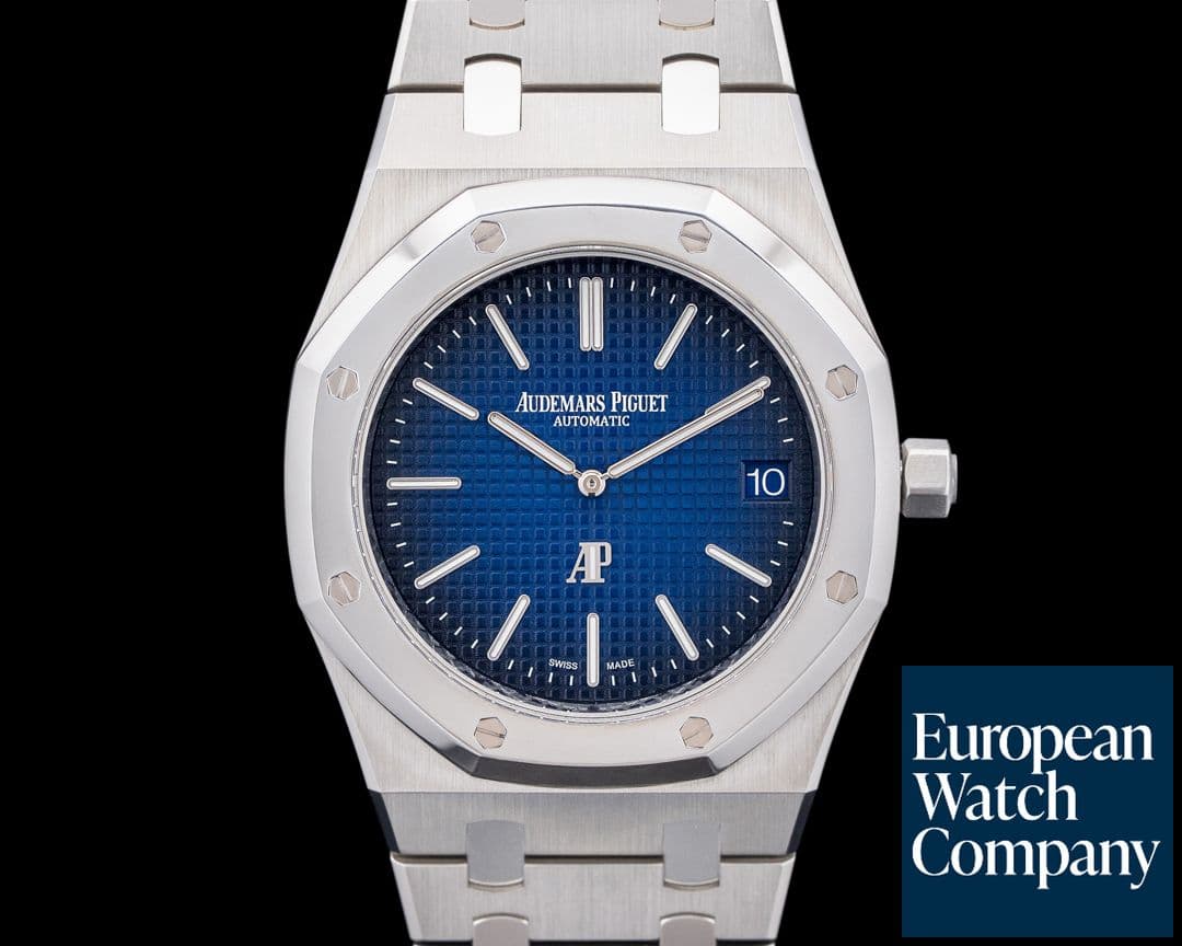 Image of Audemars Piguet 15202IP Royal Oak Jumbo Extra-Thin Platinum / Titanium Blue Dial