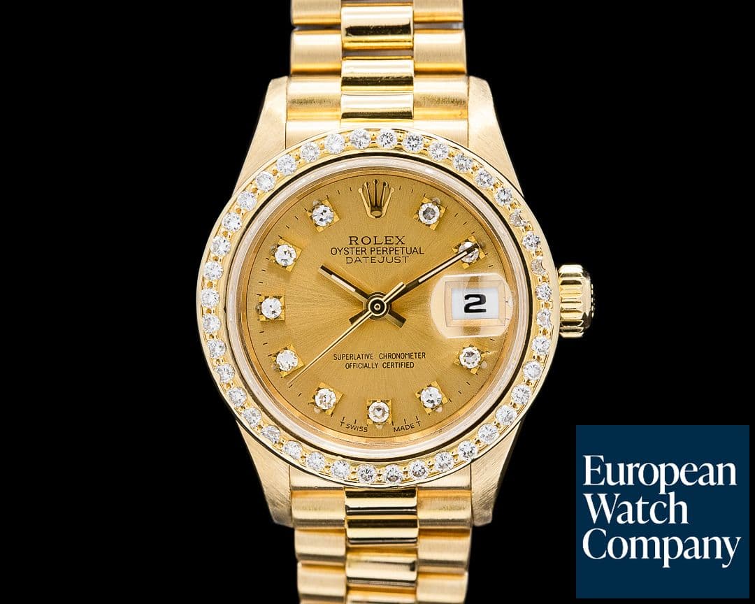 Image of Rolex 69178 Ladies Datejust Presidential 18K Yellow Gold Champagne Dial