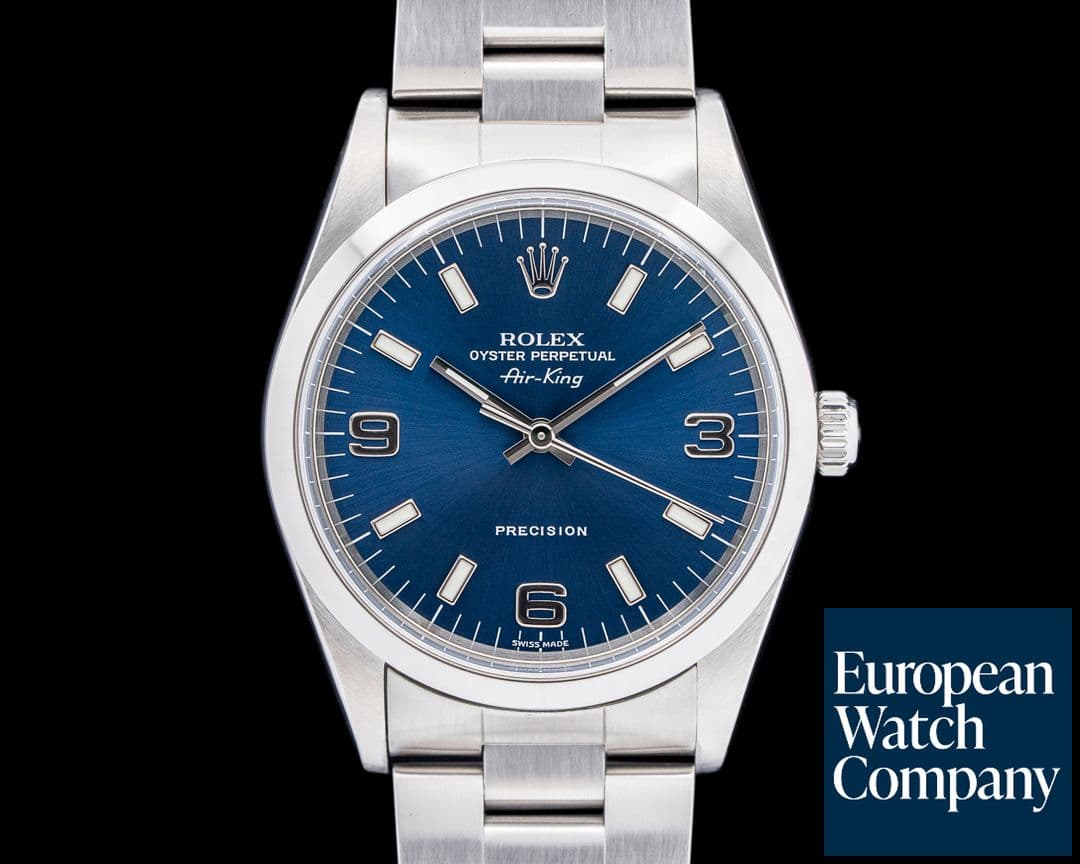 Image of Rolex 14000 Air-King Blue Arabic Dial SS C. 1999