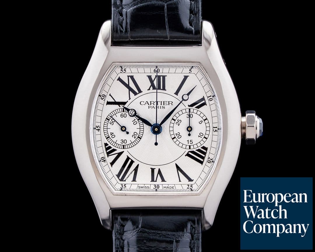 Image of Cartier 2714 Monopoussoir 18K White Gold Silver Dial