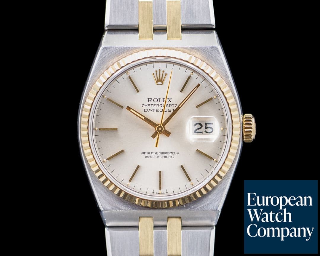 Image of Rolex 17013 OysterQuartz Two Tone SS / 18K Yellow Gold Champagne Dial C. 1980
