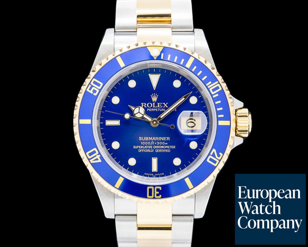 Image of Rolex 16613 Submariner Date 18K Yellow Gold / SS Blue Dial