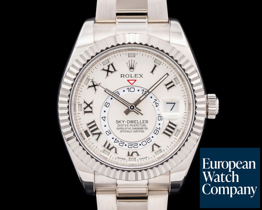 Image of Rolex 326939 Sky-Dweller 18K White Gold Silver Roman Dial