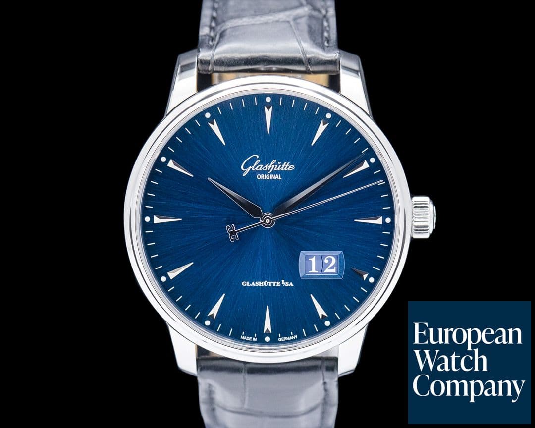 Image of Glashutte Original Senator Excellence Panorama Date SS Blue Dial