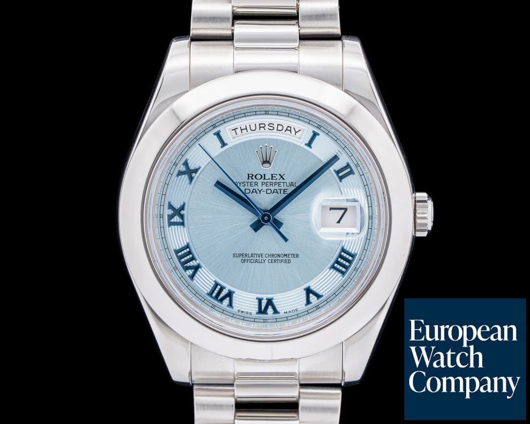 Image of Rolex 218206 Day-Date II President Platinum Ice Blue Roman Dial