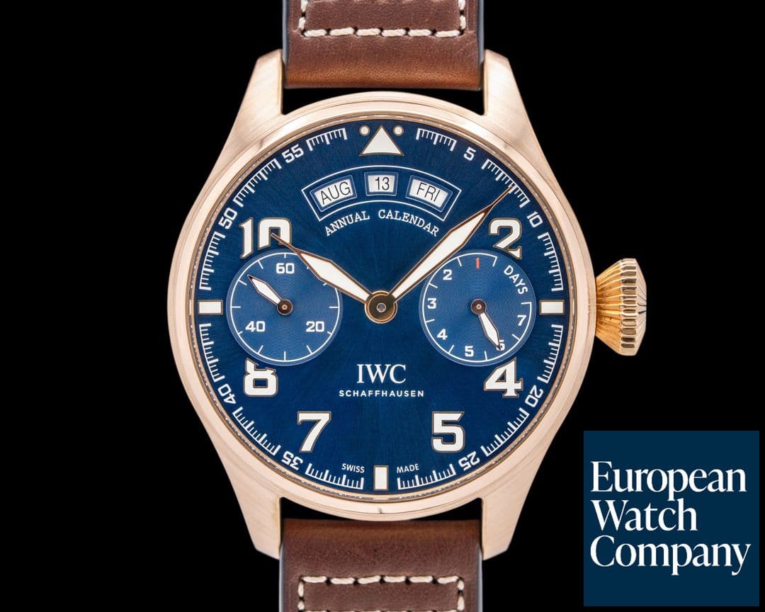 Image of IWC Big Pilot Annual Calendar Le Petit Prince 18K RG Blue Dial LIMITED