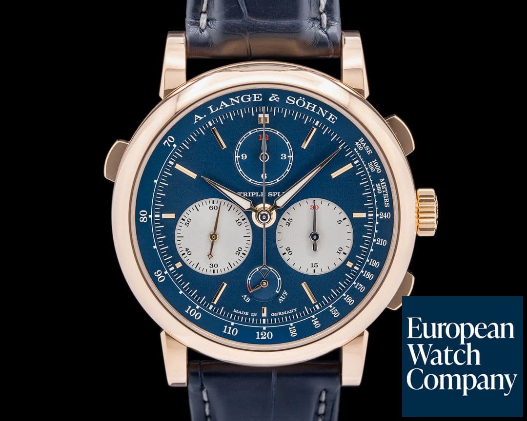 Image of A. Lange and Sohne 424.037 Triple Split 18K RG Blue Dial UNWORN