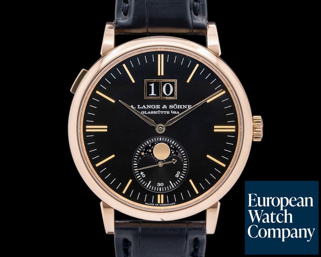 Image of A. Lange and Sohne 384.031 Saxonia Moon Phase 18K Rose Gold Black Dial