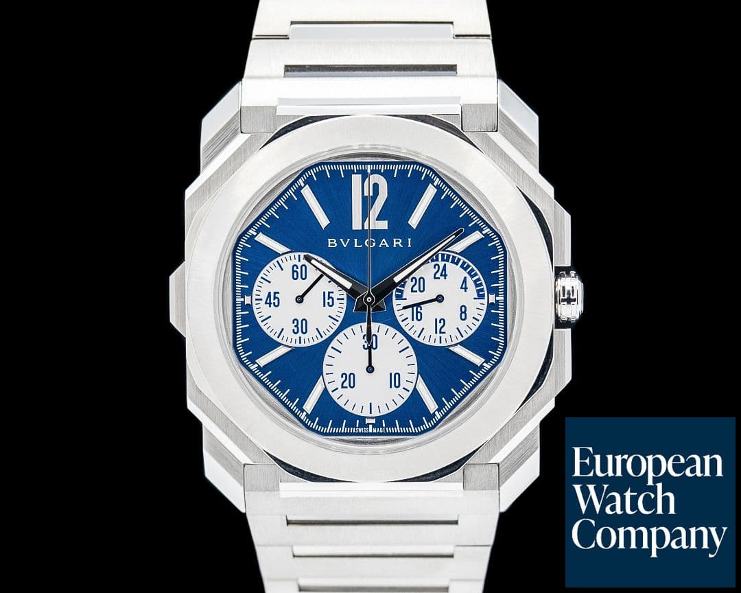Image of Bulgari Octo Finissimo Chronograph GMT SS Blue Dial
