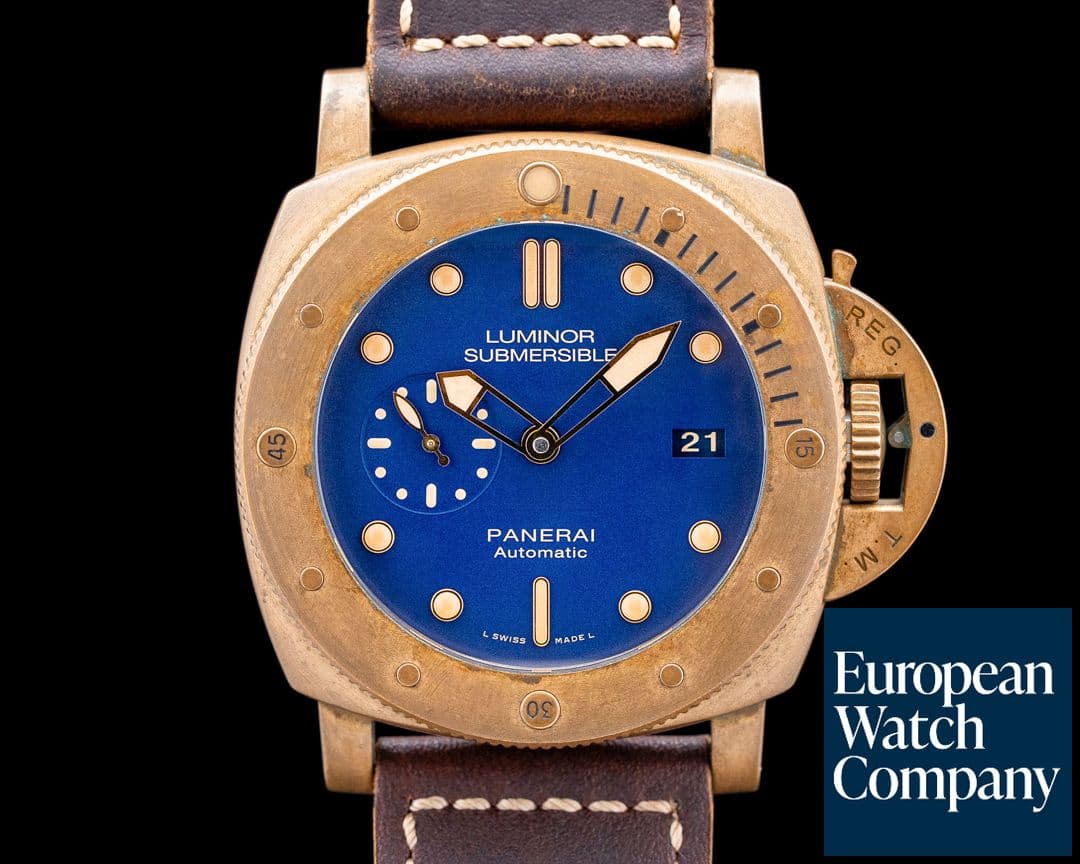 Image of Panerai Luminor Submersible 1950 3 Days Bronzo Blue Dial LIMITED