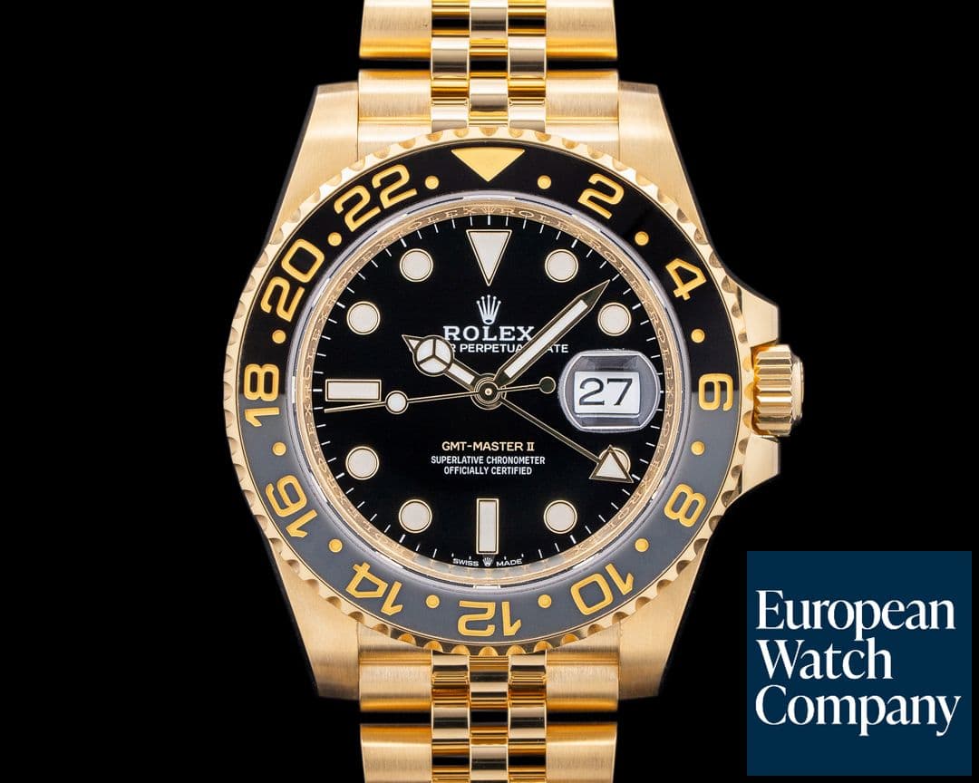 Image of Rolex 126718GRNR GMT-Master II 18K Yellow Gold Black Dial 2025